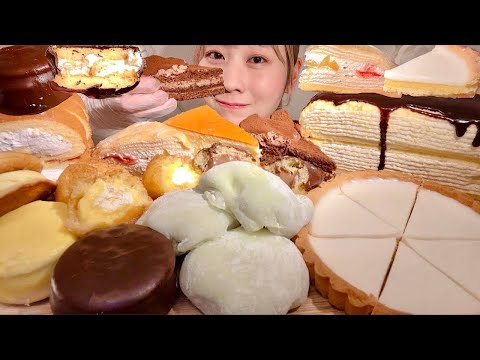 ASMR Various Sweets【Mukbang/ Eating Sounds】【English subtitles】