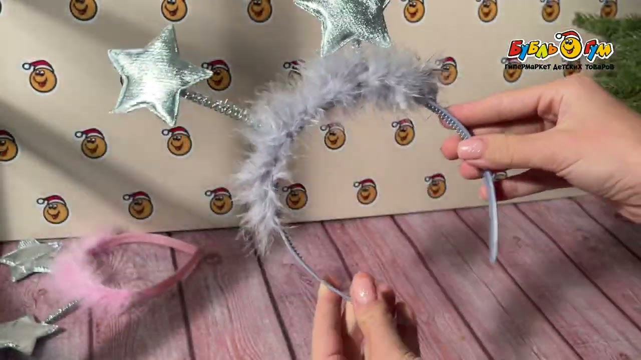 Ободок пушистый Ангелок 23см  - видео