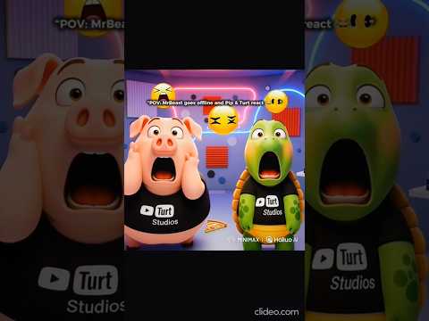 “Pip & Turt React to MrBeast Disappearing from YouTube 😱🐷🐢” #shorts #viralshorts #entertainment