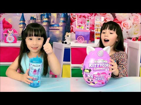 Satisfying Unboxing Disney Frozen Snow Color Reveal and Rainbocorns Kittycorn Surprise