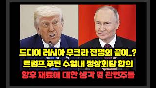 드디어 러시아 우크라 전쟁의 끝이..? 트럼프,푸틴 수일내 정상회담 합의 - 재료에 대한 생각 및 관련주들 / 에스와이스틸텍,대동기어,전진건설로봇,SG