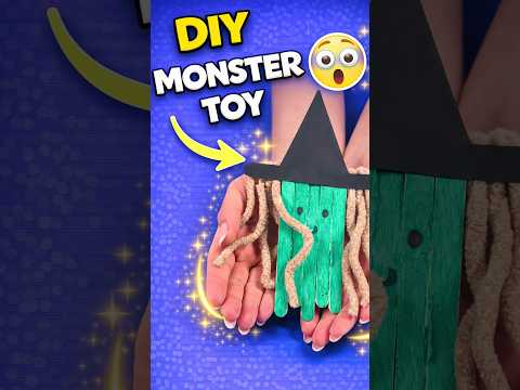 DIY Popsicle Stick Monster 👾 Easy Kids Craft & Fun Wooden Toy #diy #craft #craftyfun #kids