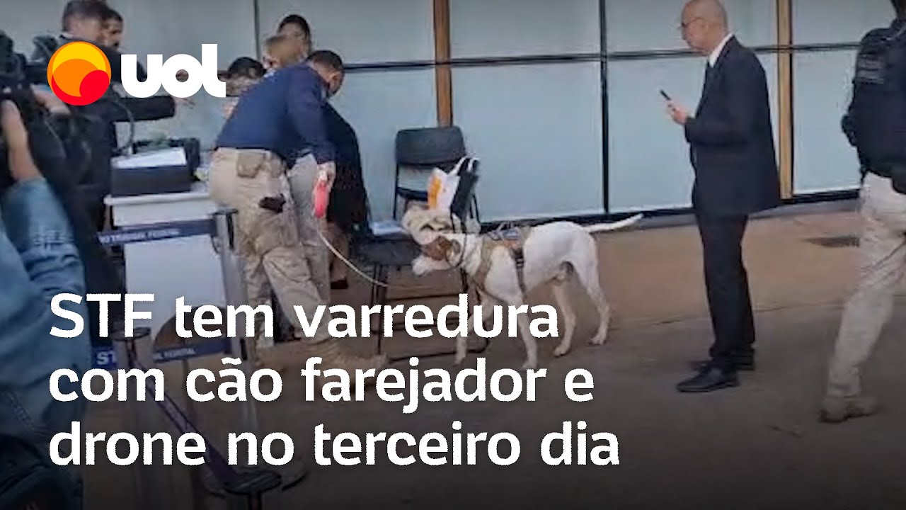 Julgamento de Bolsonaro STF tem varredura com cão farejador e drone no terceiro dia veja vídeos