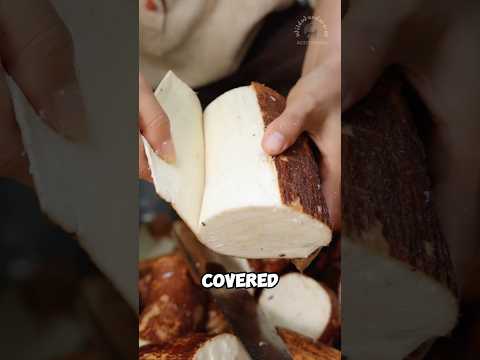 Cassava root prepared into chewy snack
