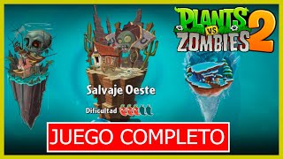 Plants vs Zombies 2:Modo Aventura"Salvaje Oeste" Juego Completo -Gameplay  en Español - No Comentado