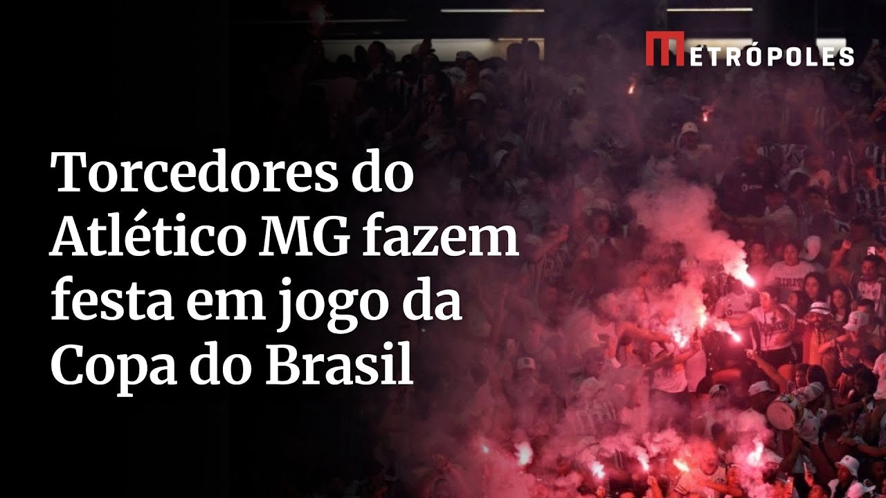 Torcedores do Atlético MG fazem festa em jogo da Copa do Brasil