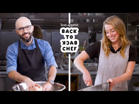 Binging with Babish Tries to Keep Up with a Professional Chef | Back-to-Back Chef | Bon Appétit