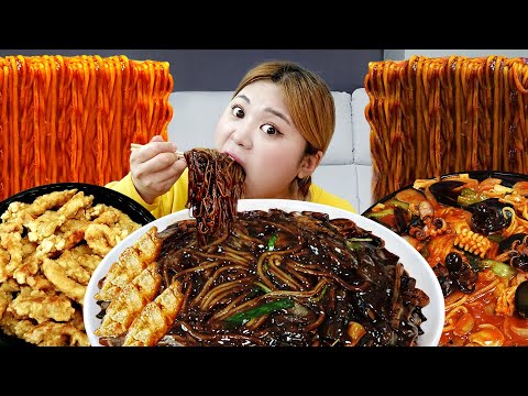 MUKBANG 짜장면 짬뽕 탕수육 중국집 중식 먹방 모음! BLACK BEAN NOODLES Jjajangmyeon Eating Sound | HIU 하이유