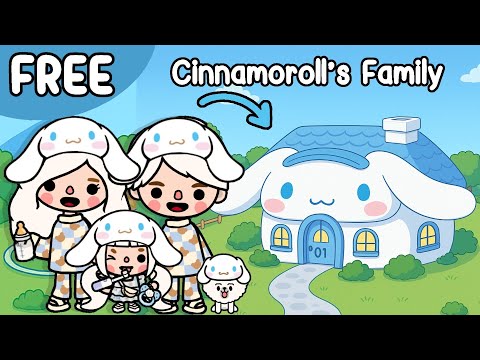 FREE! Cinnamoroll Family House Design 🩵🏠 Toca Boca House Ideas |  Toca Life Story