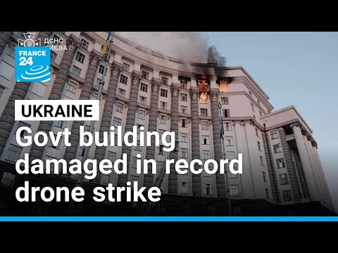 Record Russian drone attack pounds Ukraine, damaging government building • FRANCE 24 English