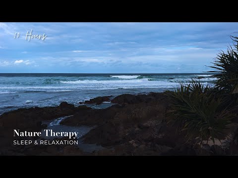 Light Rain & Stormy Ocean Waves at Kings Beach, Australia | Moody Sea Sounds for Sleep & Relaxation