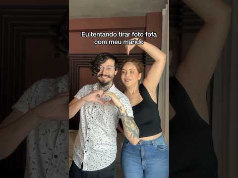 Eu tentando tirar foto fofa com meu marido #humor #casal #comedia