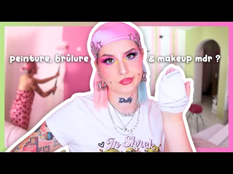 travaux peinture, main brûlée et nouveautés makeup (à une seule main du coup slay)