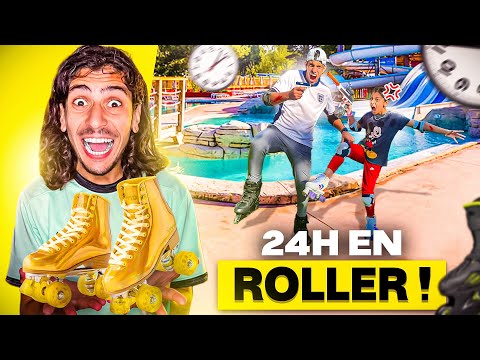 24H EN ROLLER 😭 ( Mon frère est tombé par terre )