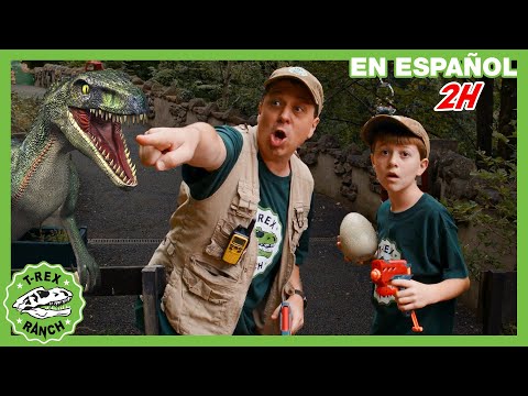 ¡El piso es lava! Huyendo de los dinosaurios  | Videos de dinosaurios y juguetes para niños