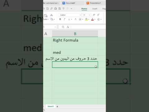 right Formula in Excel