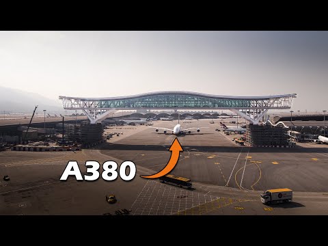 Moving a 200 METRE BRIDGE across an INTERNATIONAL AIRPORT - CINEMATIC TIMELAPSE 4K - Sky Bridge HKIA