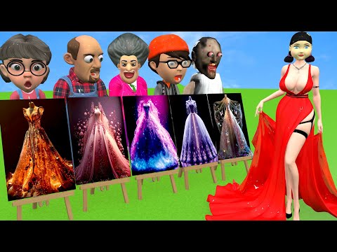 Scary Teacher 3D vs Squid Game Choose Beautiful Princess Dress vs Dressing Room 5 Times Challenger