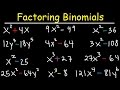 Factoring Binomials: Exponents, Squares, and Cubes