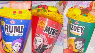 ✂🌈HUNTRIX 🍜RUMI ZOEY y MIRA Ramen porta objetos 🎀 fácil de hacer