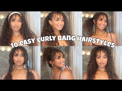 10 EASY CURLY BANG HAIRSTYLES | ON 3a/b HAIR