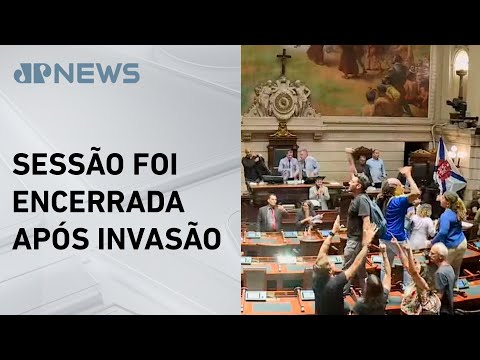 Manifestantes invadem Plenário da Câmara Municipal do Rio de Janeiro