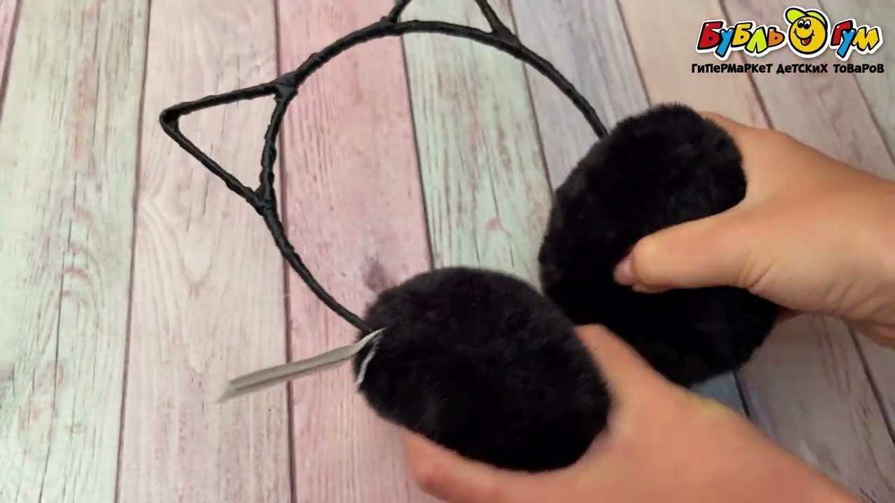 Наушники Lanson Kids утепленные с кошачьими ушками черные  - видео