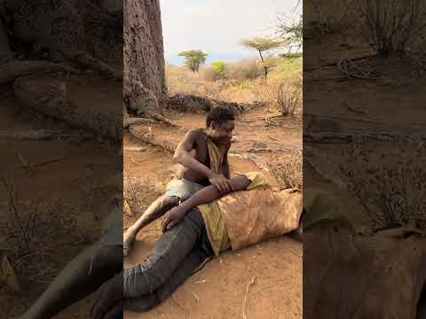Hadabe tribe bushmen Chabba find Dudukwe taking a nap in the bush 😅😅