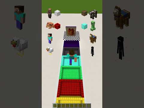 Long jump competition for a gift between minecraft monsters !