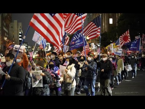 Cientos de personas marcharon a favor de Donald Trump en Tokio