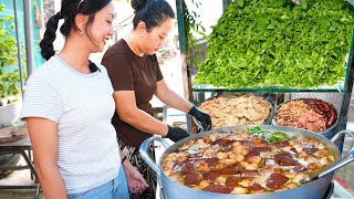 Choáng khủng Nồi Cháo Bò Nấm Rơm ngập tràn, bánh bò nướng nước cốt dừa độc lạ ăn ngon không thể tả