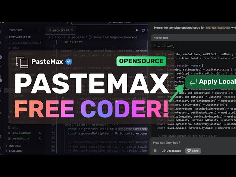 PasteMax + FREE Grok-3, Claude, O3 : This OPENSOURCE AI Coder IS KINDA AMAZING!