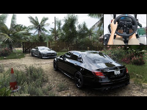 Mercedes AMG E63S & BMW M8 Coupe - Forza Horizon 5 | Logitech g923 gameplay