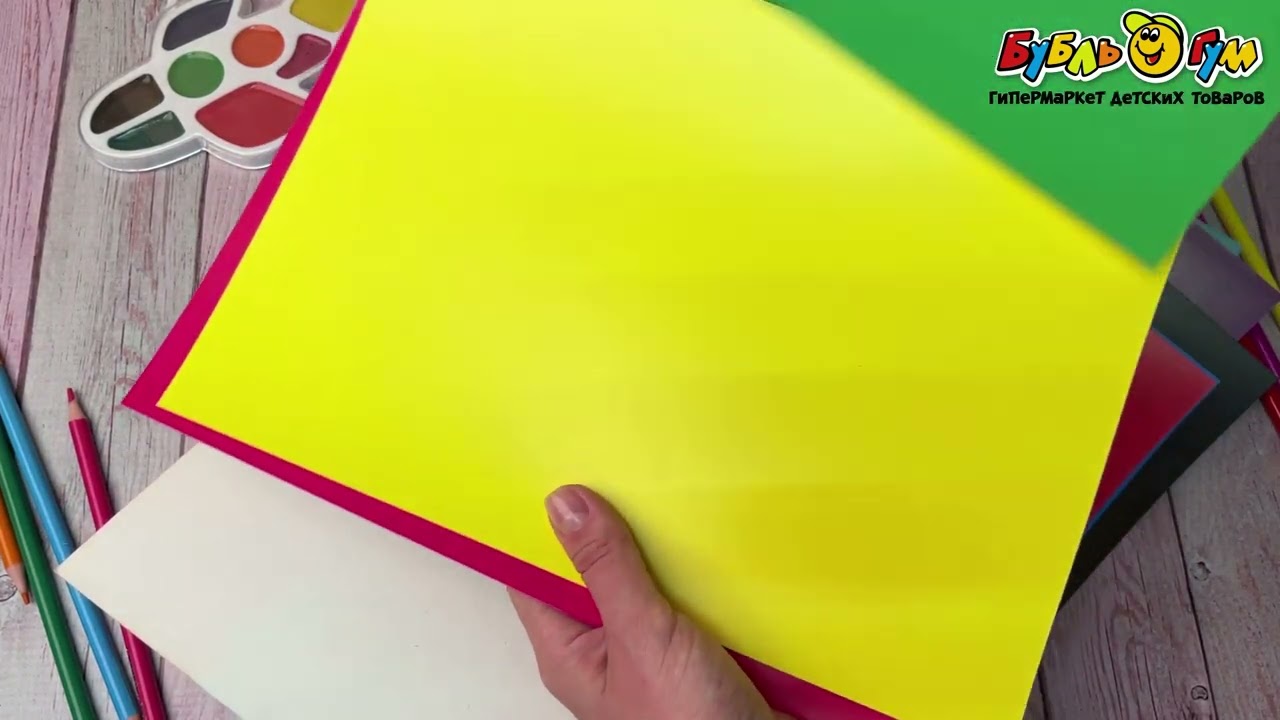 Цветной картон «Совенок на скейте» мелованный 7цветов 7л  - видео Цветной картон «Совенок на скейте» мелованный 7цветов 7л  - видео