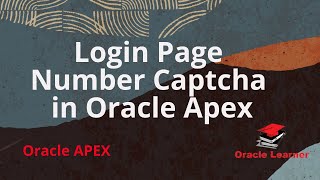 Add Login Page Number Captcha in oracle apex | Oracle apex login page number captcha