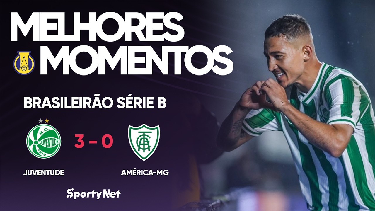 CHUVA DE GOLS NO ALFREDO JACONI! Melhores Momentos - Juventude 3 x 0 América-MG