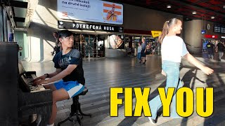 Playing Fix You In Prague Train Station | Cole Lam