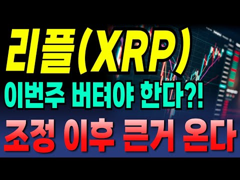 [리플 XRP 코인전망] 엑스알피 이번주 버텨야 한다?! 조정 이후 큰거 온다!!