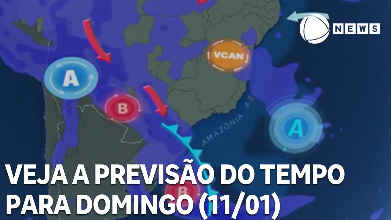 Veja a previsão do tempo para domingo (11/01)
