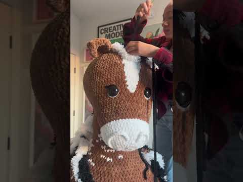 Day 16: final day!! Meet Hershey the Horsey❤️ I love her so much! #crochet #art #fyp #shorts #horse