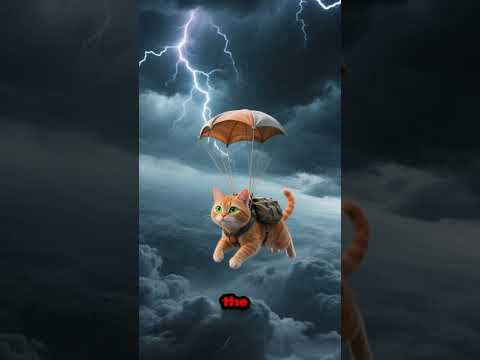 A cat wearing a parachute jumps from a crashing plane😱#trendingshorts#trendingnow #viralvideo