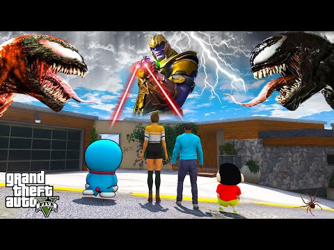 GTA 5 | Thanos Vs Shinchan DORAEMON Survive & Fight THANOS In GTA 5