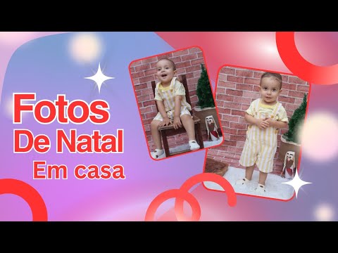 Fiz um ensaio caseiro de Natal do meu bebê 📸