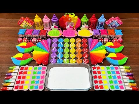 Colorful Piping Bags + Lip Balm Slime Mixing ASMR Fun #64