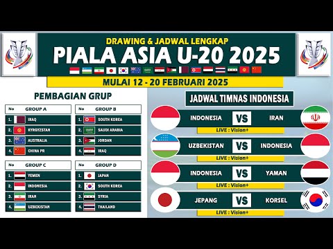 Jadwal Piala Asia U20 2025 - Jadwal Timnas Indonesia di Piala Asia U20 2025