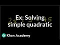 Exploring Simple Quadratic Equations
