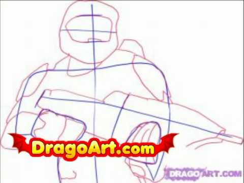 How to draw Master Chief, step by step