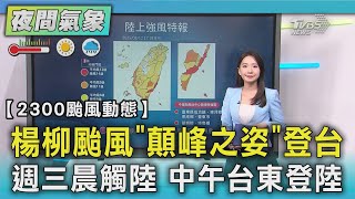 天氣／楊柳颱風「顛峰之姿」登台 週三晨觸陸 中午台東登陸｜TVBS新聞 @TVBSNEWS01