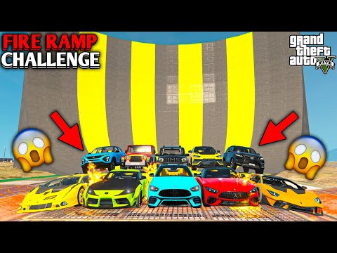 INDIAN CAR VS SUPER CARS 🔥 FIRE RAMP CHALLENGE 😱 GTA 5 MODS