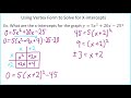 Vertex Form and X-Intercepts